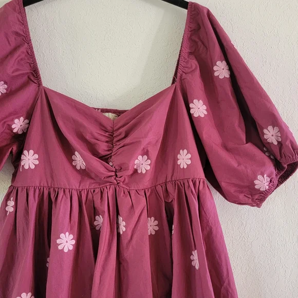 ALTAR'D STATE Crush Berry Puff Sleeve Mini Dress L. - Picture 3 of 9